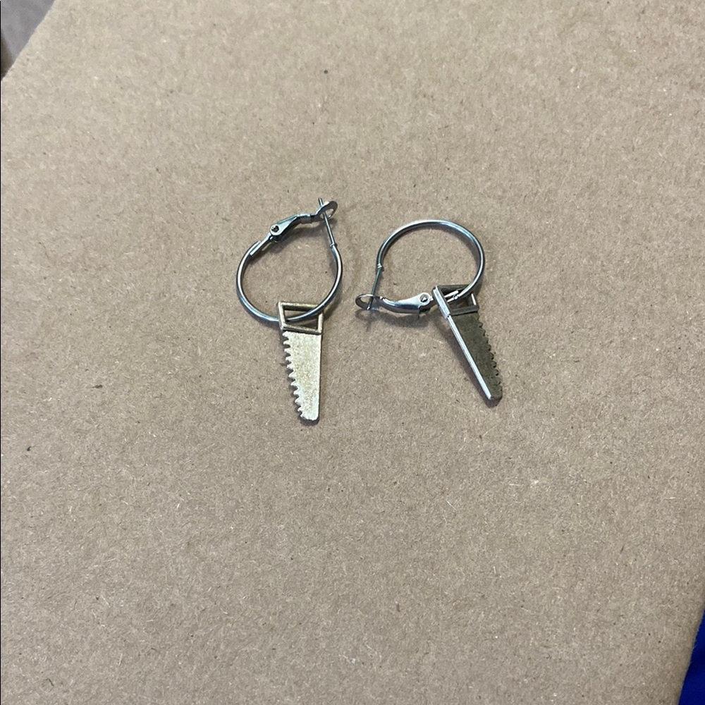Silver Saw Blade Earrings